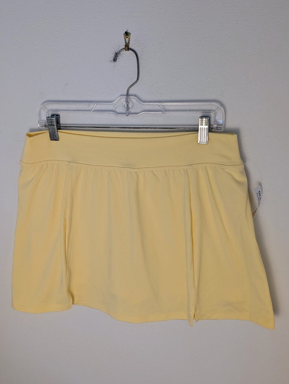 Old Navy Active PowerChill Tennis Skort Pull On Stretch Yellow Womens Sz L NWT